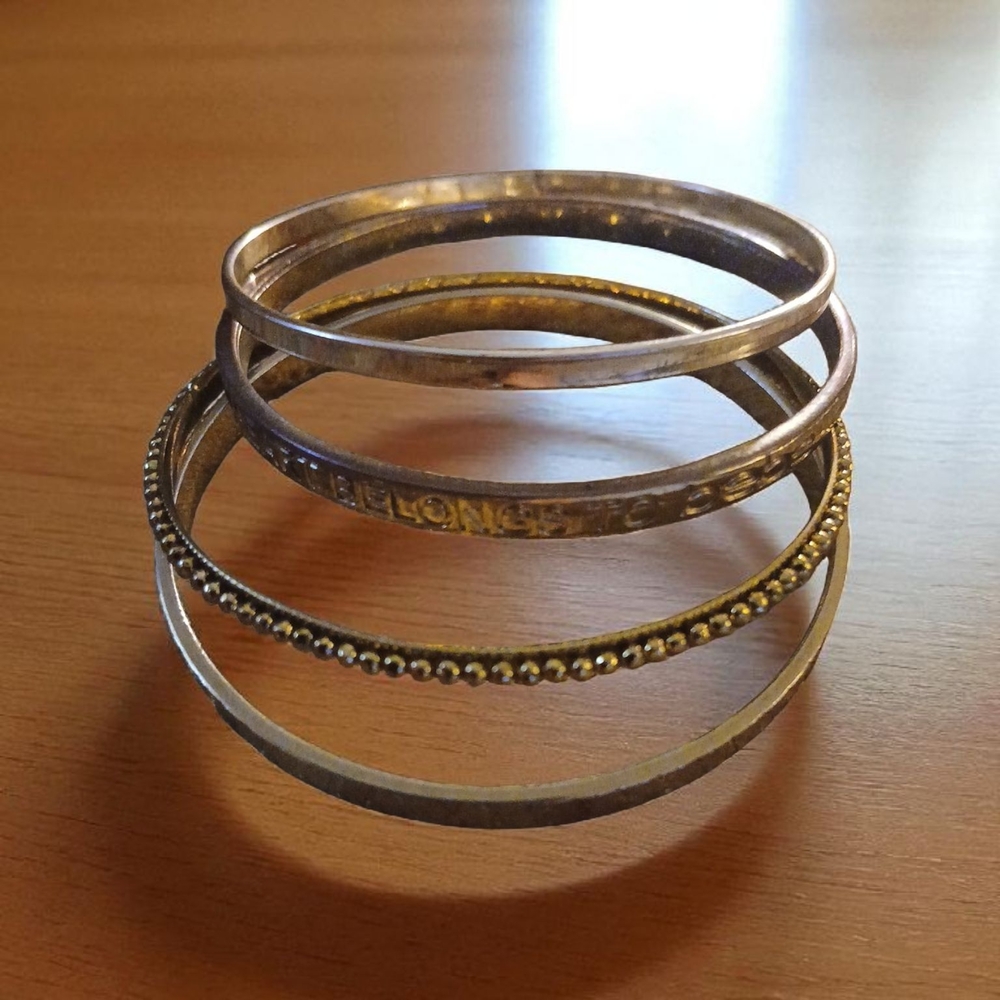 Elegant Gold and Silver Bangle Set